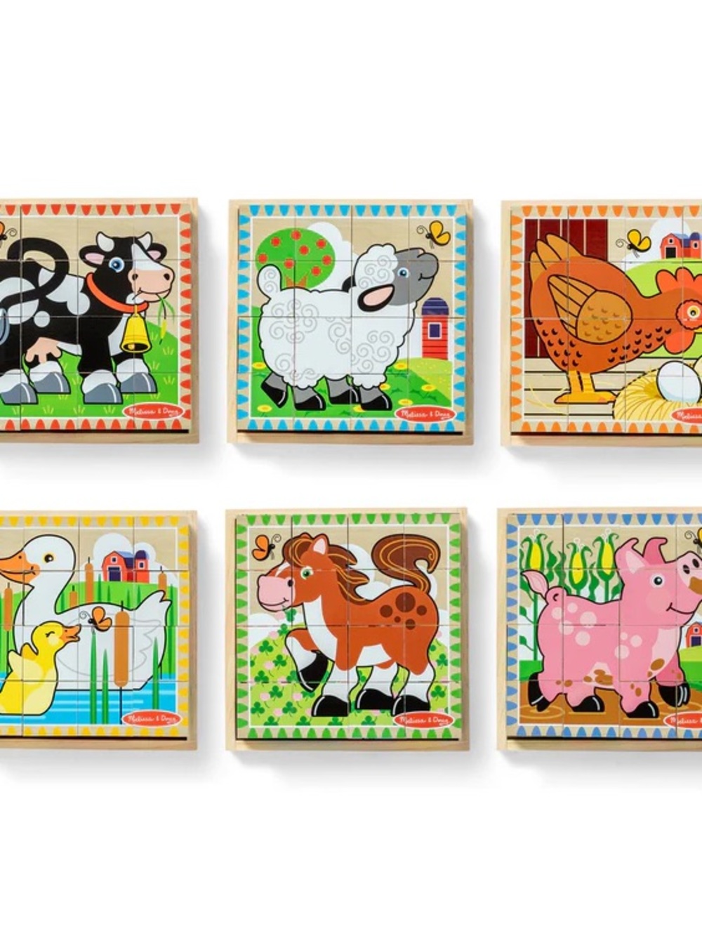 Melissa & Doug Farm Wooden Cube Puzzle - 16 Pieces